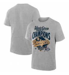 Men's Los Angeles Dodgers Gray 2025 World Series Champions Locker Room T-Shirt