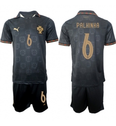 Men's Portugal #6 PALHINHA National Team FIFA x World Cup 2026 Away Gray On Eusebio special edition Jersey