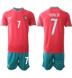 Men's Portugal #7 RONALDO National Team FIFA x World Cup 2026 Home Red On Eusebio special edition Jersey
