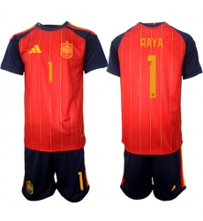 Men's Spain #1 RAYA National Team FIFA x World Cup 2026 Home Red On Field Jerseys