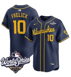 Men's Milwaukee Brewers #10 Sal Frelick Navy 2026 World Series Alternate Limited Stitched Baseball Jersey