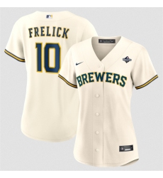 Women's Milwaukee Brewers #10 Sal Frelick Cream 2026 World Series Limited Stitched Baseball Jersey(Run Small)
