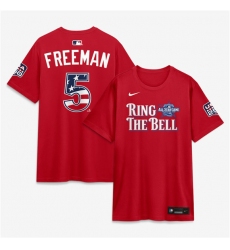 Men's National League #5 Freddie Freeman Red 2026 All-Star Game Name & Number T-Shirt