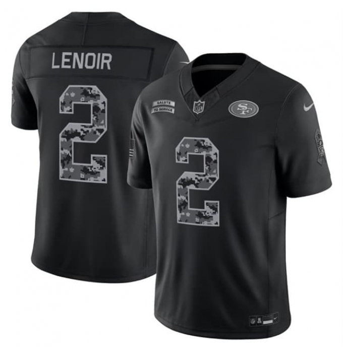 Men's San Francisco 49ers #2 Deommodore Lenoir Black 2026 F.U.S.E. Salute to Service Limited Stitched Football Jersey