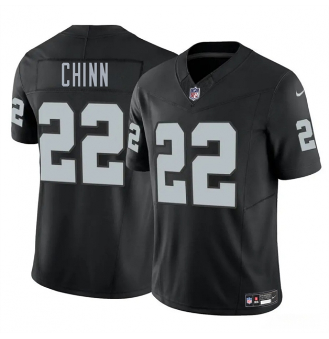 Men's Las Vegas Raiders #22 Jeremy Chinn Black 2025 F.U.S.E. Vapor Football Stitched Jersey
