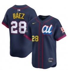 Men's American League #28 Javier Báez Navy 2025 All-Star Edition Limited Stitched Baseball Jersey