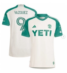 Mens Austin FC Brandon Vazquez adidas Tan 2024 The Armadillo Kit Authentic Player Jersey