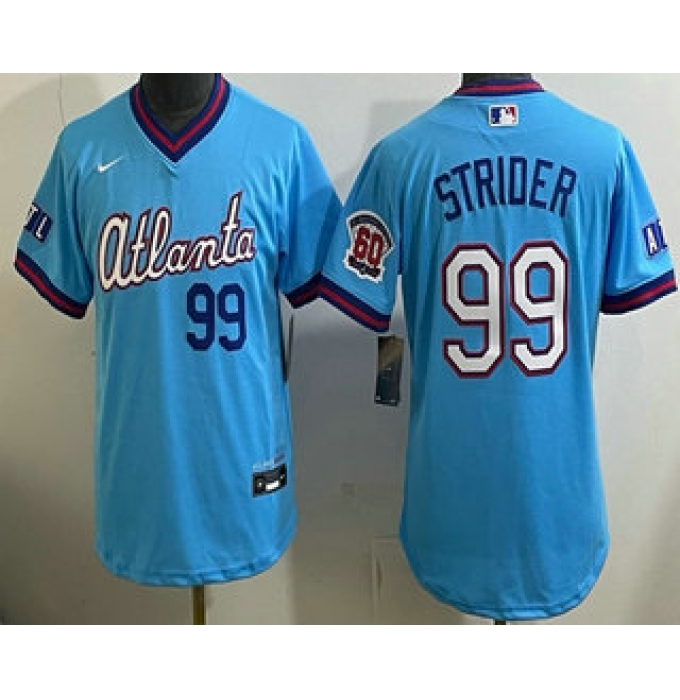 Youth Atlanta Braves #99 Spencer Strider Light Blue 2026 City Connect Stadium Jersey