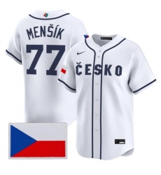 Men's Czech Republic Baseball #77 Vojtch Menk Nike White 2026 World Baseball Classic Jersey