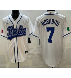 Men's Italy #7 Nick Morabito White 2026 World Baseball Classic Cool Base Jersey