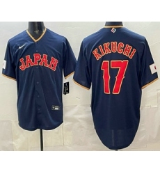 Men's Japan #17 Yusei Kikuchi Navy 2026 World Baseball Classic Cool Base Jersey