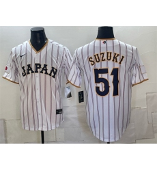 Men's Japan Baseball #51 Ichiro Suzuki White 2026 World Baseball Classic Home Stadium Stitched Jersey