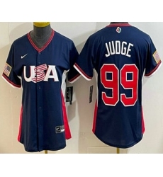 Women's USA #99 Aaron Judge Navy 2026 World Baseball Classic Cool Base Jersey