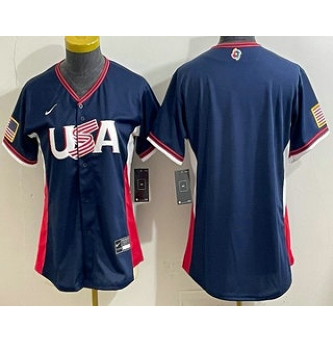 Women's USA Blank Navy 2026 World Baseball Classic Cool Base Jersey