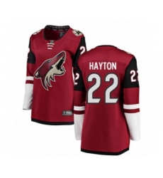 Women's Arizona Coyotes #22 Barrett Hayton Authentic Burgundy Red Home Fanatics Branded Breakaway NHL Jersey