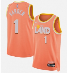 Men's Cleveland Cavaliers #1 James Harden Orange 2025-26 City Edition Stitched Basketball Jersey