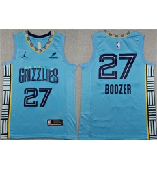 Men's Memphis Grizzlies #27 Cameron Boozer Blue 2026 Draft Statement Edition Stitched Jersey