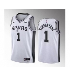 Men's San Antonio Spurs #1 Victor Wembanyama White 2022-23 Association Edition Stitched Basketball Jersey
