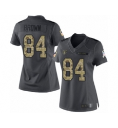 Women's Oakland Raiders #84 Antonio Brown Limited Black 2016 Salute to Service Football Jersey