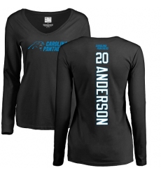 NFL Women's Nike Carolina Panthers #20 C.J. Anderson Black Backer Slim Fit Long Sleeve T-Shirt