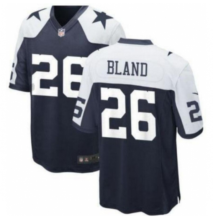 Men's Dallas Cowboys #26 DaRon Bland White Navy Thanksgivens Vapor Limited Stitched Jersey