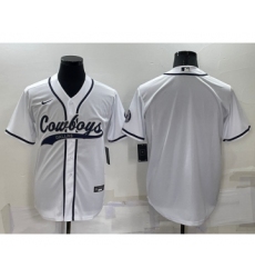Men's Dallas Cowboys Blank White Stitched MLB Cool Base Nike Baseball Jersey
