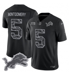 Men's Detroit Lions #5 David Montgomery Black F.U.S.E. 2026 Salute to Service Limited Football Stitched Jersey