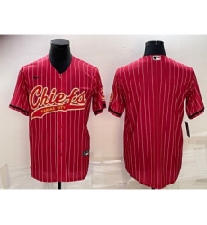 Men's Kansas City Chiefs Blank Red With Patch Cool Base Stitched Baseball Jersey
