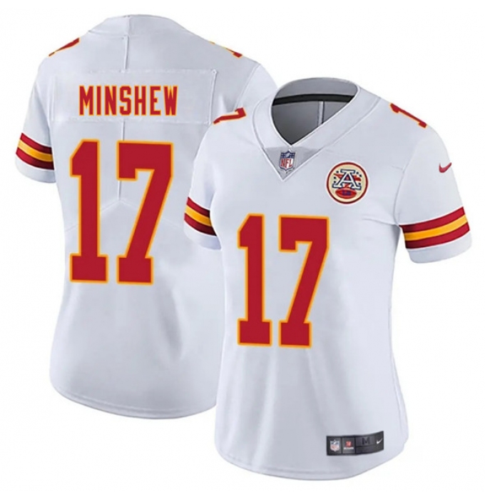 Women's Kansas City Chiefs #17 Gardner Minshew White 2025 Vapor Untouchable Limited Stitched Jersey(Run Small)