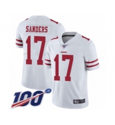 Men's San Francisco 49ers #17 Emmanuel Sanders White Vapor Untouchable Limited Player 100th Season Football Jersey