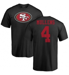 NFL Nike San Francisco 49ers #4 Nick Mullens Black Name & Number Logo T-Shirt