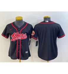 Women's San Francisco 49ers Blank Black With Patch Cool Base Stitched Baseball Jersey