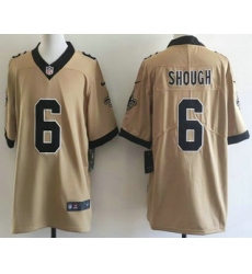 Men's New Orleans Saints #6 Tyler Shough Limited Gold Alternate Vapor Jersey