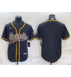 Men's New Orleans Saints Blank Black Stitched Cool Base Nike Baseball Jersey