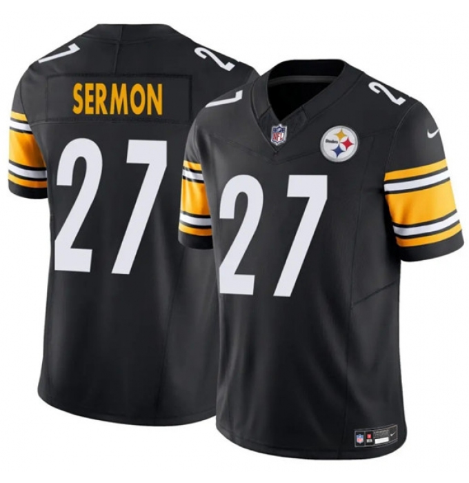 Men's Pittsburgh Steelers #27 Trey Sermon Black 2025 F.U.S.E. Vapor Untouchable Limited Football Stitched Jersey