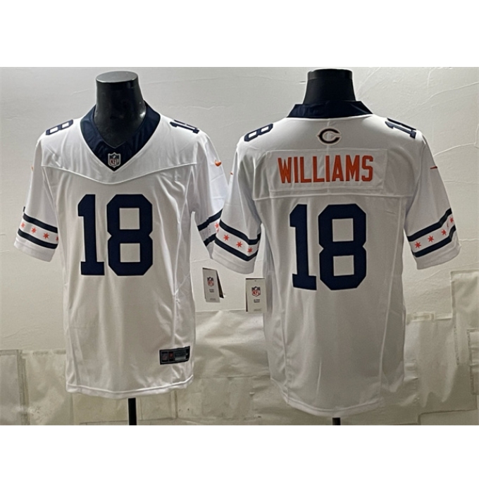 Men's Chicago Bears #18 Caleb Williams White 2026 F.U.S.E. Limited Football Stitched Jersey