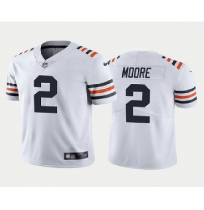 Men's Chicago Bears #2 DJ Moore White Limited Stitched Football Jersey