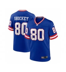 Men's New York Giants #80 Jeremy Shockey Royal Stitched Game Jersey