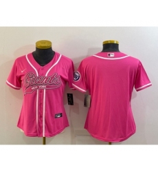 Women's New York Giants Blank Pink With Patch Cool Base Stitched Baseball Jersey