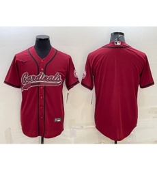 Men's Arizona Cardinals Blank Red With Patch Cool Base Stitched Baseball Jersey