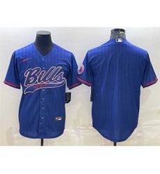 Men's Buffalo Bills Team Big Logo Cool Base Stitched Baseball Jersey