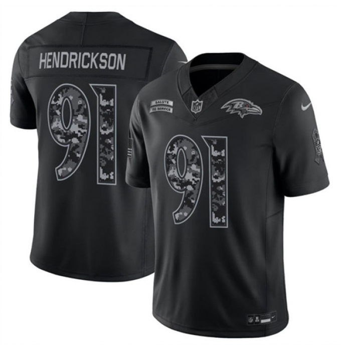 Men's Baltimore Ravens #91 Trey Hendrickson Black F.U.S.E. 2026 Salute to Service Limited Football Stitched Jersey