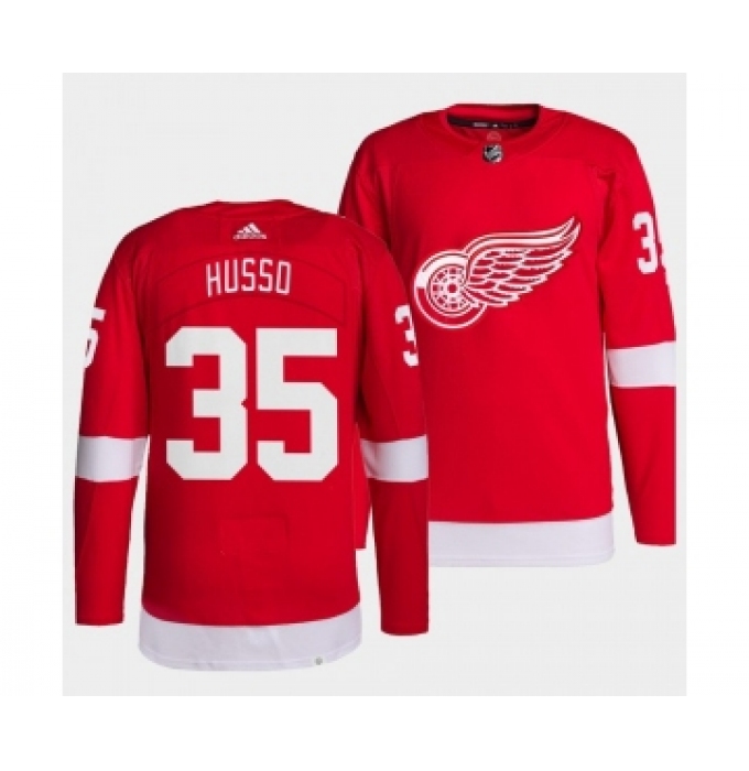 Men's Detroit Red Wings Primegreen Authentic #35 Ville Husso Red Home Jersey
