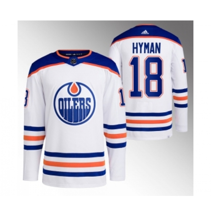Men's Edmonton Oilers #18 Zach Hyman White Stitched Jersey