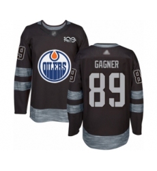 Men's Edmonton Oilers #89 Sam Gagner Authentic Black 1917-2017 100th Anniversary Hockey Jersey