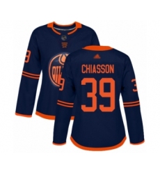 Women's Edmonton Oilers #39 Alex Chiasson Authentic Navy Blue Alternate Hockey Jersey