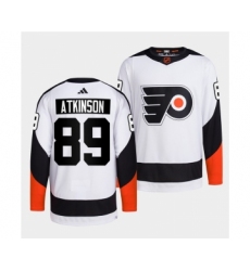 Men's Philadelphia Flyers #89 Cam Atkinson White 2022 Reverse Retro Stitched Jersey