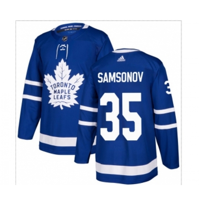 Men's Toronto Maple Leafs #35 Ilya Samsonov Blue Stitched Jersey