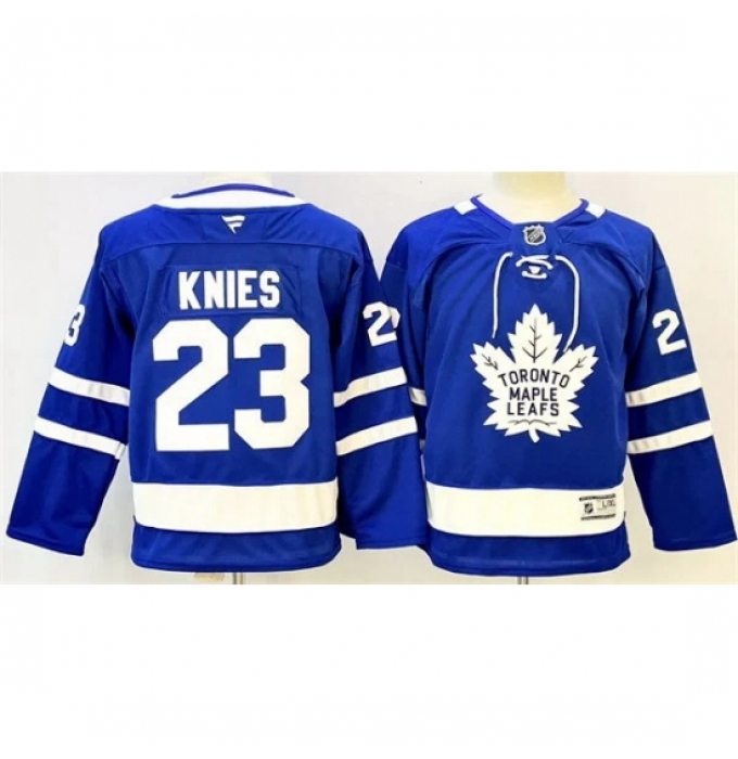 Youth Toronto Maple Leafs #23 Matthew Knies Fanatics Home Blue Premium Player Jersey
