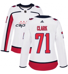 Women's Adidas Washington Capitals #71 Kody Clark Authentic White Away NHL Jersey